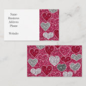 Fijne Valentijnsdag Glitter Love Bling Hearts Notitiekaartje (Voorkant / Achterkant)