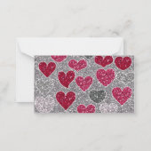 Fijne Valentijnsdag Glitter Love Bling Hearts Notitiekaartje (Achterkant)