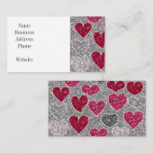 Fijne Valentijnsdag Glitter Love Bling Hearts Notitiekaartje (Voorkant / Achterkant)