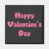 Fijne Valentijnsdag Glitter Magneet (Voorkant)