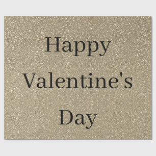 Fijne Valentijnsdag Glitterig Goud Zwart Aangepast Cadeaupapier