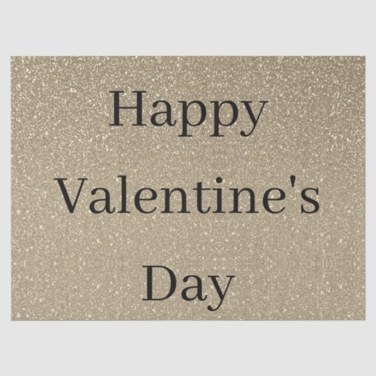 Fijne Valentijnsdag Glitterig Goud Zwart Aangepast Tissuepapier (Voorkant)