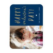 Fijne Valentijnsdag Gold Glitter Foto Magneet (Verticaal)