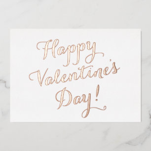 Fijne Valentijnsdag gouden script kalligrafie Folie Feestdagenkaart
