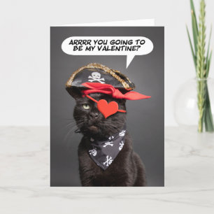 Fijne Valentijnsdag grappige Cat Pirate Humor  Feestdagen Kaart