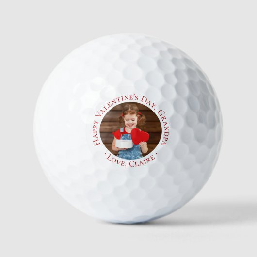 Fijne Valentijnsdag Grootpa Aangepaste foto Golfballen (Voorkant)