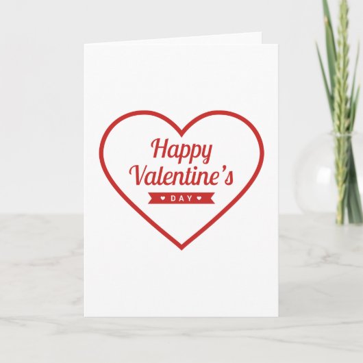 Fijne Valentijnsdag Hart Feestdagen Kaart (Voorkant)