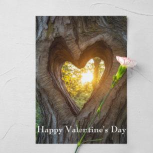 Fijne Valentijnsdag Hart in Boom Briefkaart