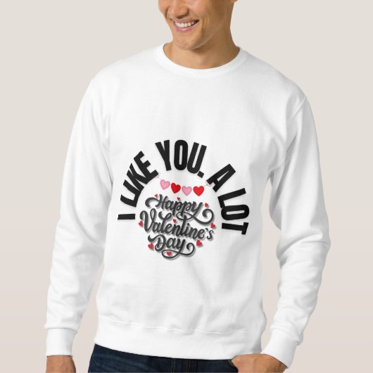 Fijne Valentijnsdag Hart Ontwerp Trui (Voorkant)