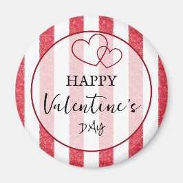 Fijne Valentijnsdag Hart Strepen Magneet