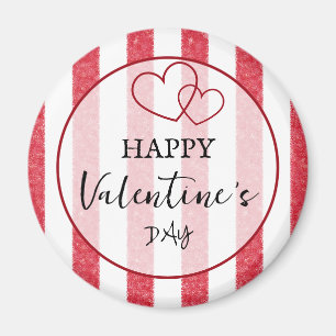 Fijne Valentijnsdag Hart Strepen Magneet