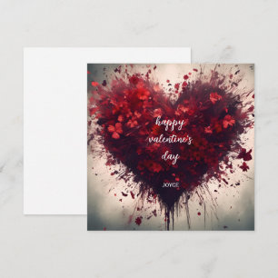 Fijne Valentijnsdag - Hart Vol Rode Bloemen Kaart