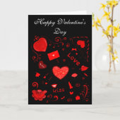 Fijne Valentijnsdag! Harten, х х о, liefdesdecor a Kaart (Gele Bloem)