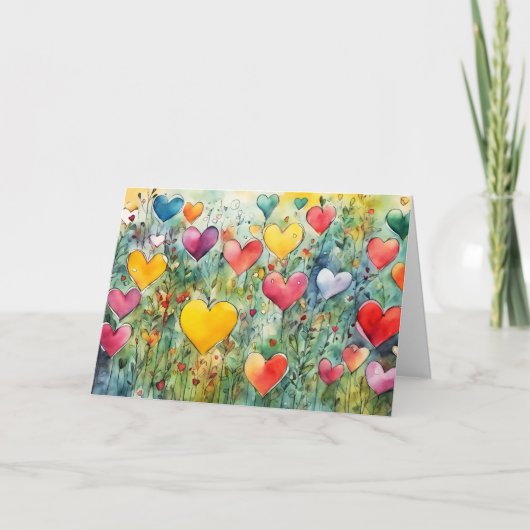 Fijne Valentijnsdag Harten Feestdagen Kaart (Voorkant)