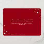 Fijne Valentijnsdag + Harten Folie Fotokaart Folie Feestdagenkaart (Achterkant)