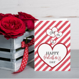 Fijne Valentijnsdag Harten Krijt Strepen Vouw Feestdagen Kaart