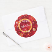 Fijne Valentijnsdag Hartpatroon Sticker (Envelop)