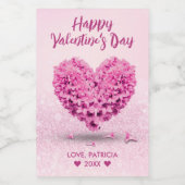 Fijne Valentijnsdag hartroze hyacinth Voedselcontainer Etiket (Enkel label)