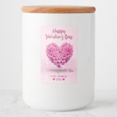 Fijne Valentijnsdag hartroze hyacinth Voedselcontainer Etiket (Voorkant)