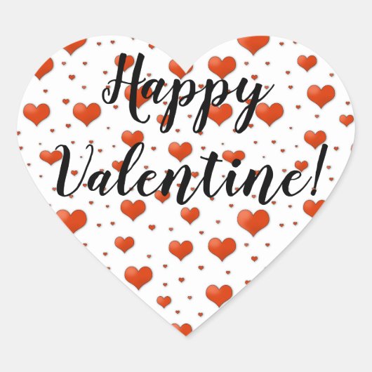 Fijne Valentijnsdag! Hartspits. Hart Sticker (Voorkant)