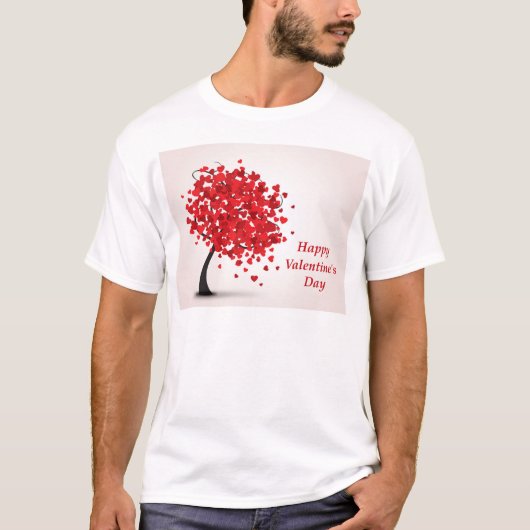 Fijne Valentijnsdag Heren Basic T-Shirt (Voorkant)