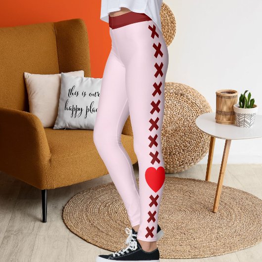 Fijne Valentijnsdag huisdierliefhebbers rood geper Leggings
