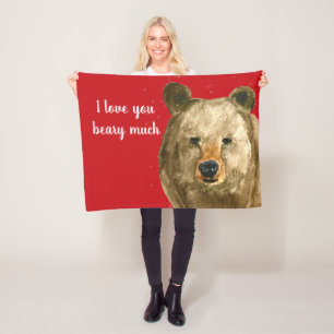 Fijne Valentijnsdag Ik hou beary veel van je Fleece Deken