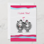 Fijne Valentijnsdag! Ik hou van je! Mooie schapen Feestdagenkaart (Voorkant)