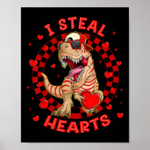 Fijne Valentijnsdag Ik steel harten Trex Grappige  Poster