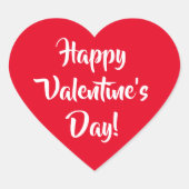 Fijne Valentijnsdag in het rood Hart Sticker (Voorkant)