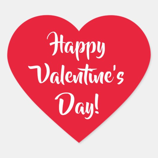Fijne Valentijnsdag in het rood Hart Sticker (Voorkant)