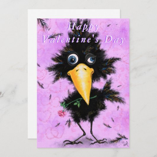 Fijne Valentijnsdag - In Love Crow - Romantic (Voorkant / Achterkant)