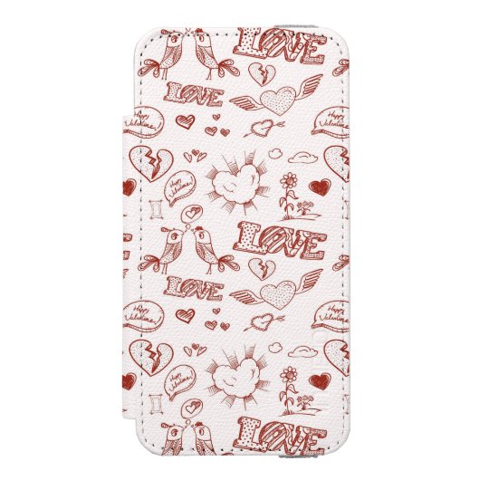 Fijne Valentijnsdag Incipio iPhone Portemonnee Hoesje (Voorkant Agenda)