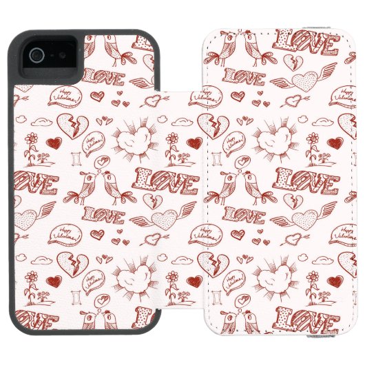 Fijne Valentijnsdag Incipio iPhone Portemonnee Hoesje (Agenda Open)