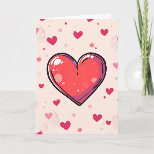 Fijne Valentijnsdag kaart - Geschilderd hart (Voorkant)