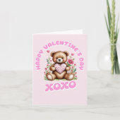 Fijne Valentijnsdag Kaart met Schattigee teddybeer (Voorkant)
