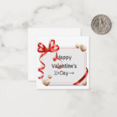 Fijne Valentijnsdag. Kaart Notitiekaartje (Voorkant / Achterkant in situ)
