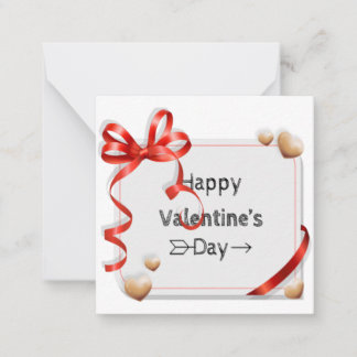 Fijne Valentijnsdag. Kaart Notitiekaartje