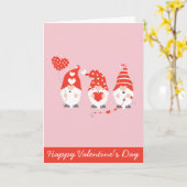 Fijne Valentijnsdag Kabouters Rood Roze Kaart (Gele Bloem)