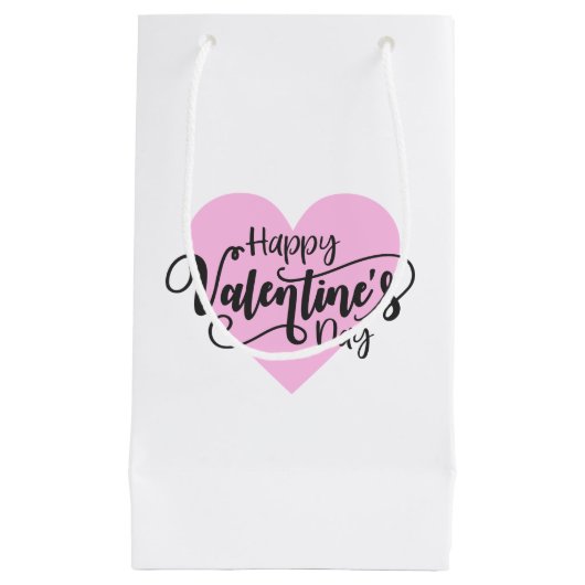 Fijne Valentijnsdag Kalligrafie | Cadeauzak Klein Cadeauzakje (Voorkant)