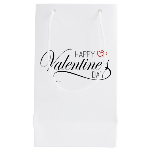 Fijne Valentijnsdag Kalligrafie | Cadeauzak Klein Cadeauzakje (Voorkant)
