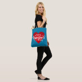 Fijne Valentijnsdag Kalligrafie | CANVAS TAS (Op model)
