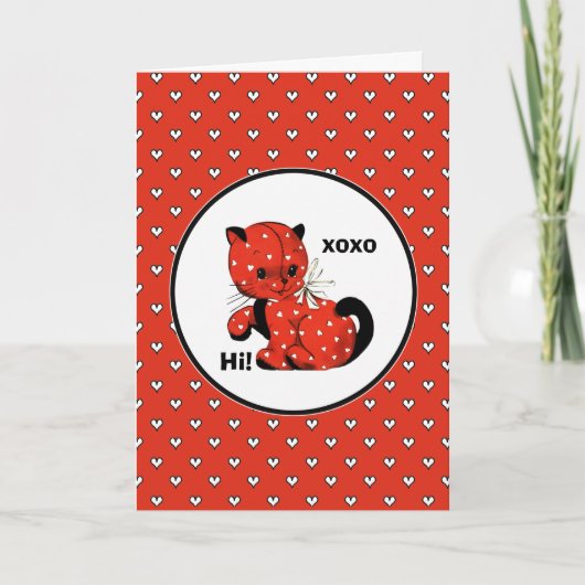 Fijne Valentijnsdag. Kat Feestdagen Kaart (Voorkant)