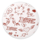 Fijne Valentijnsdag Keramische Knop (Voorkant)