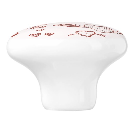 Fijne Valentijnsdag Keramische Knop (Zijkant)