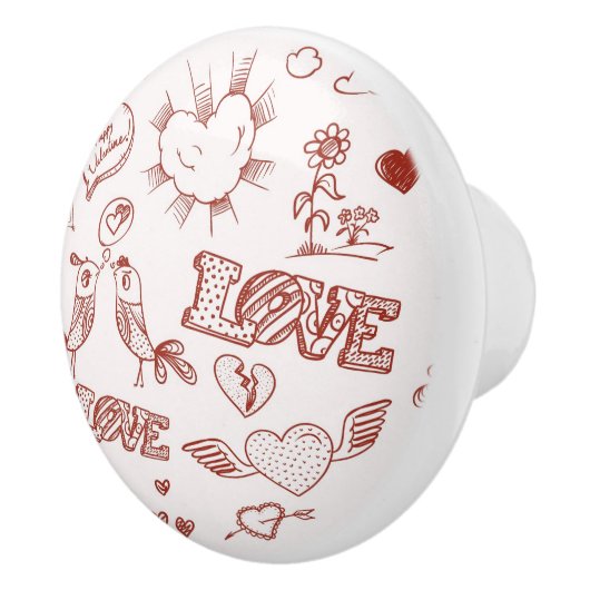 Fijne Valentijnsdag Keramische Knop (Rechts)