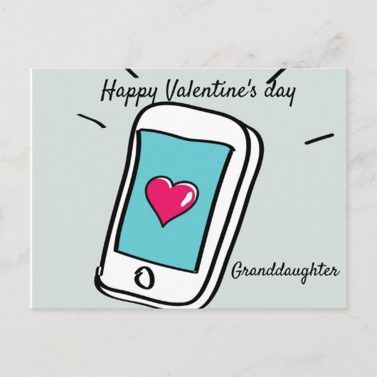 Fijne Valentijnsdag kleindochter Briefkaart (Voorkant)