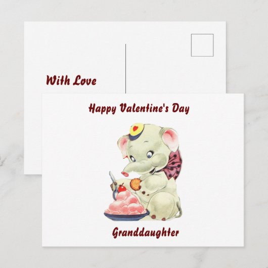 Fijne Valentijnsdag kleindochter Briefkaart (Voorkant / Achterkant)