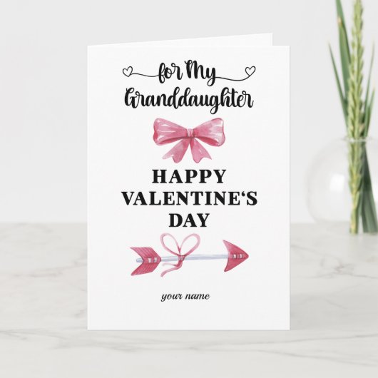 Fijne Valentijnsdag kleindochter Feestdagen Kaart (Voorkant)