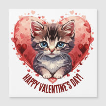 Fijne Valentijnsdag Kleine Kitten met Hart